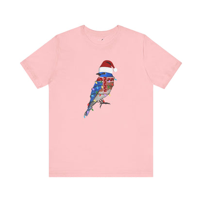 Bluebird with Fairy Lights Christmas Bird T-Shirt