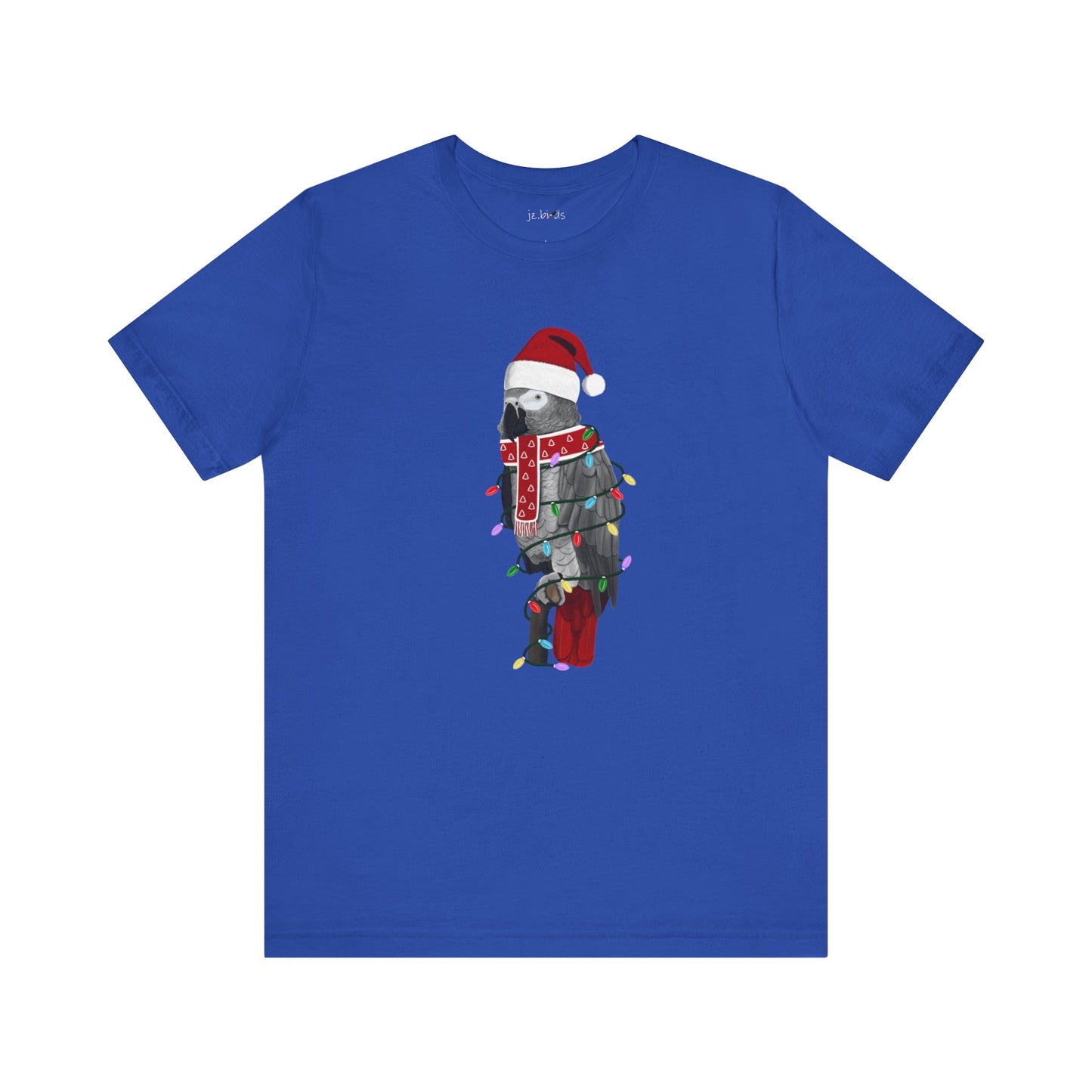 Grey Parrot with Fairy Lights Christmas Bird T-Shirt