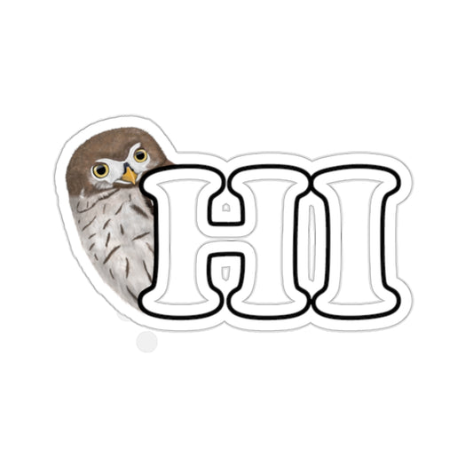 Little Owl Hi Bird Kiss-Cut Sticker