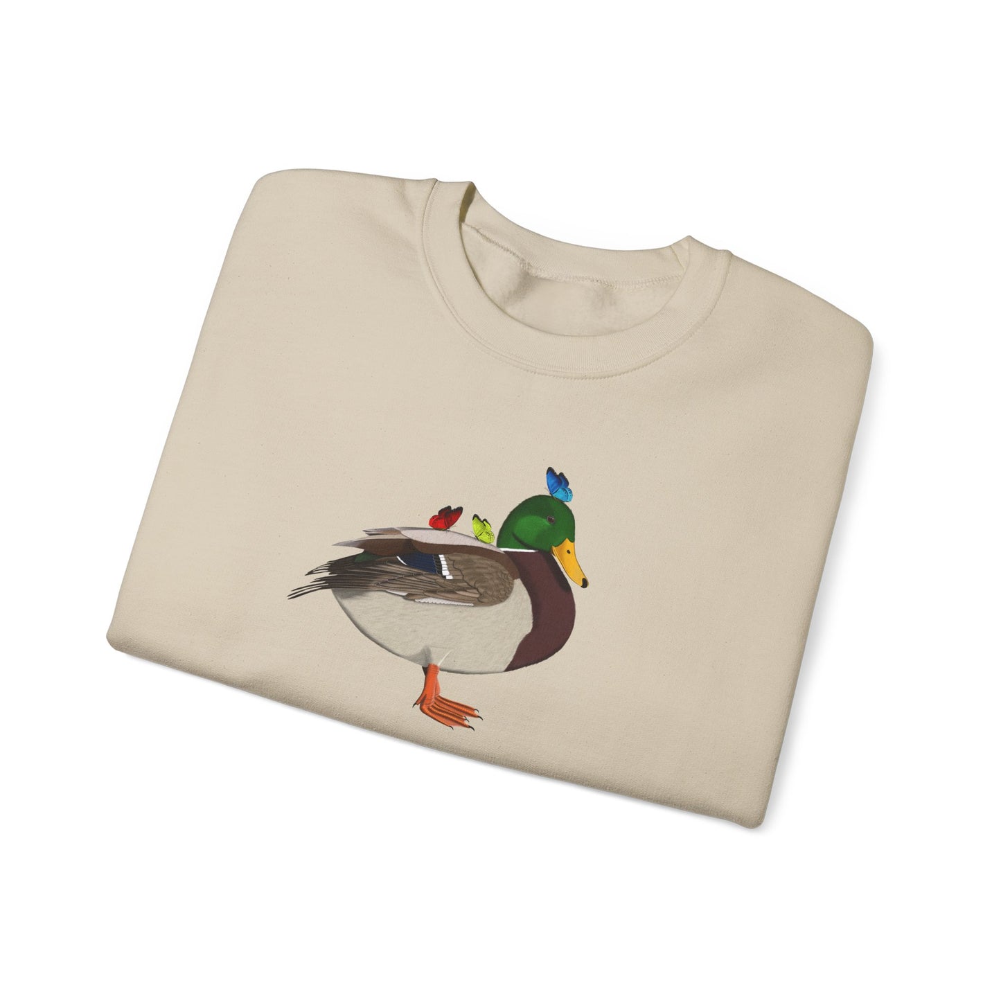 Mallard with Butterflies Bird Birding & Birdwatching Sweatshirt