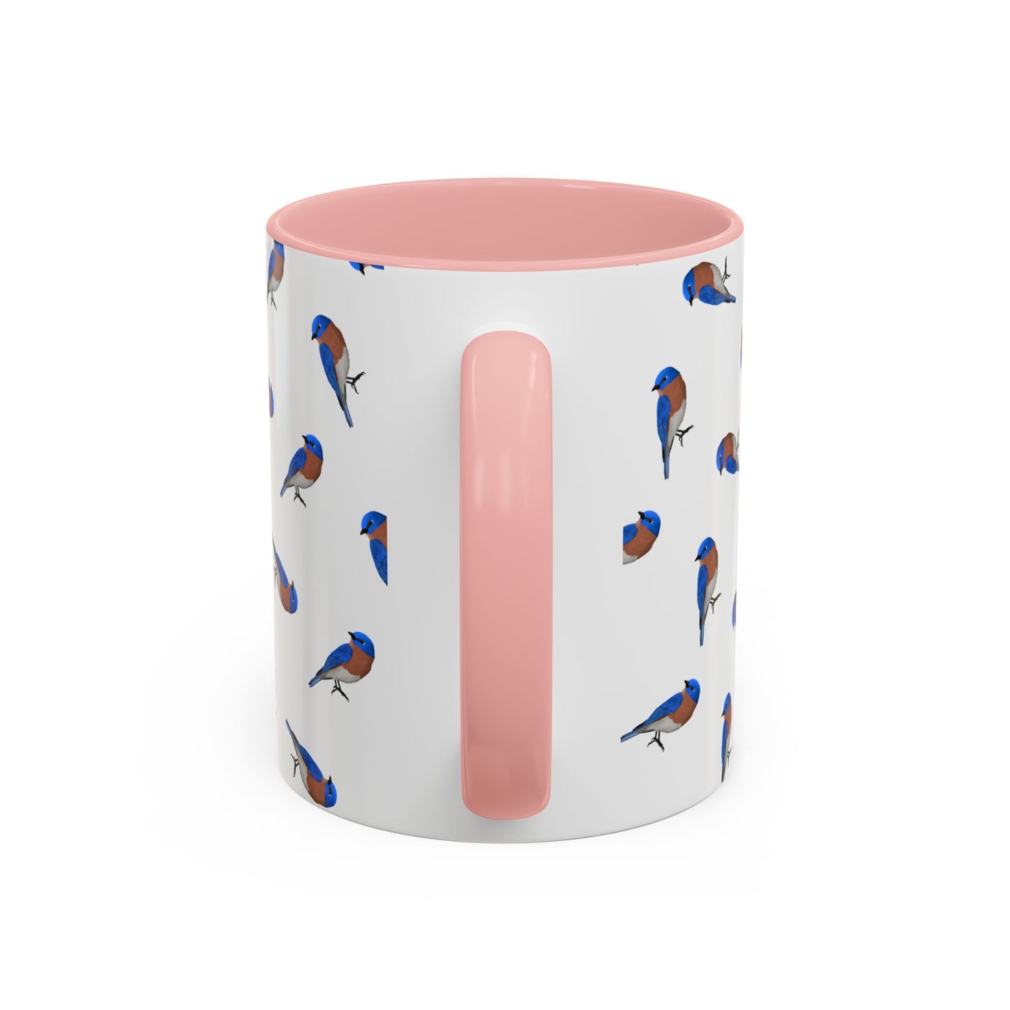 Bluebird All-Over Pattern Accent Mug | Colorful Bird Lover Gift for Birdwatchers