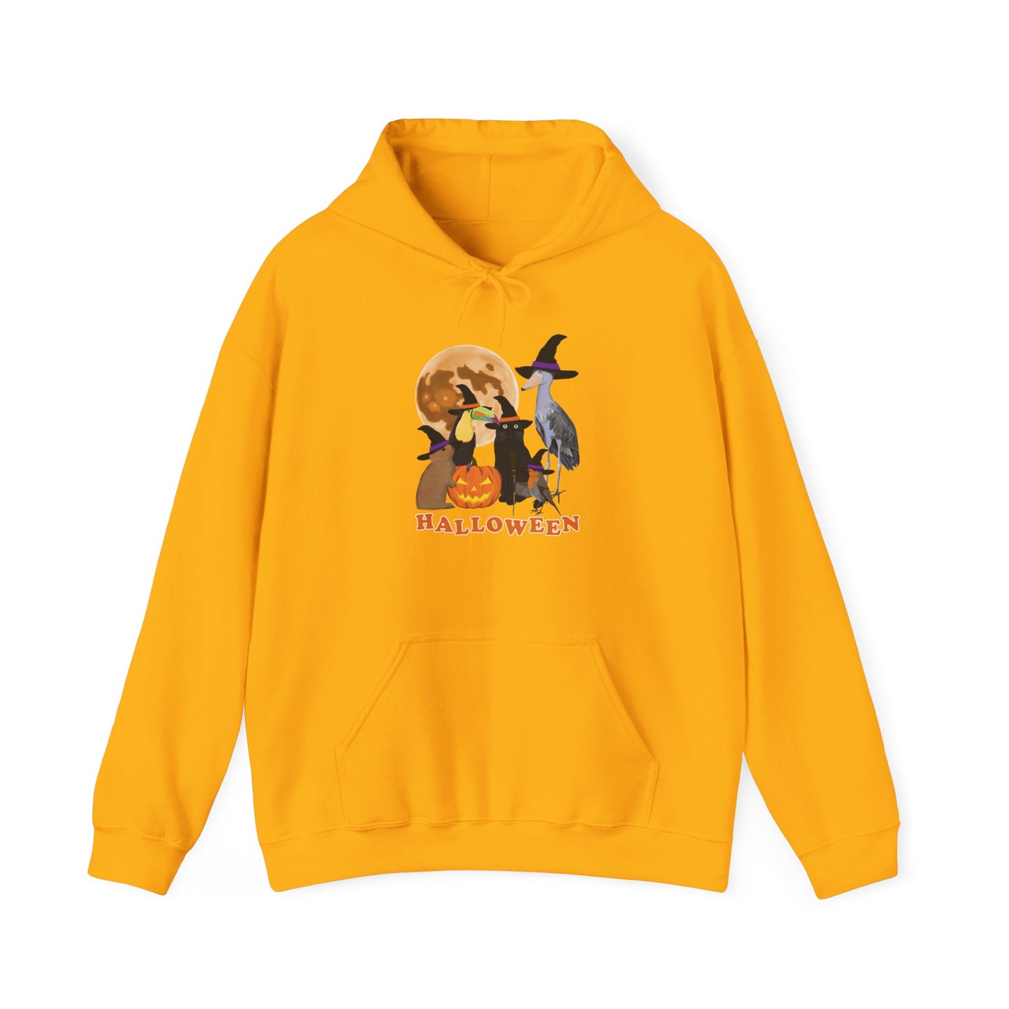 Toucan Robin Shoebill with Cat and Bunny Halloween Bird Hoodie