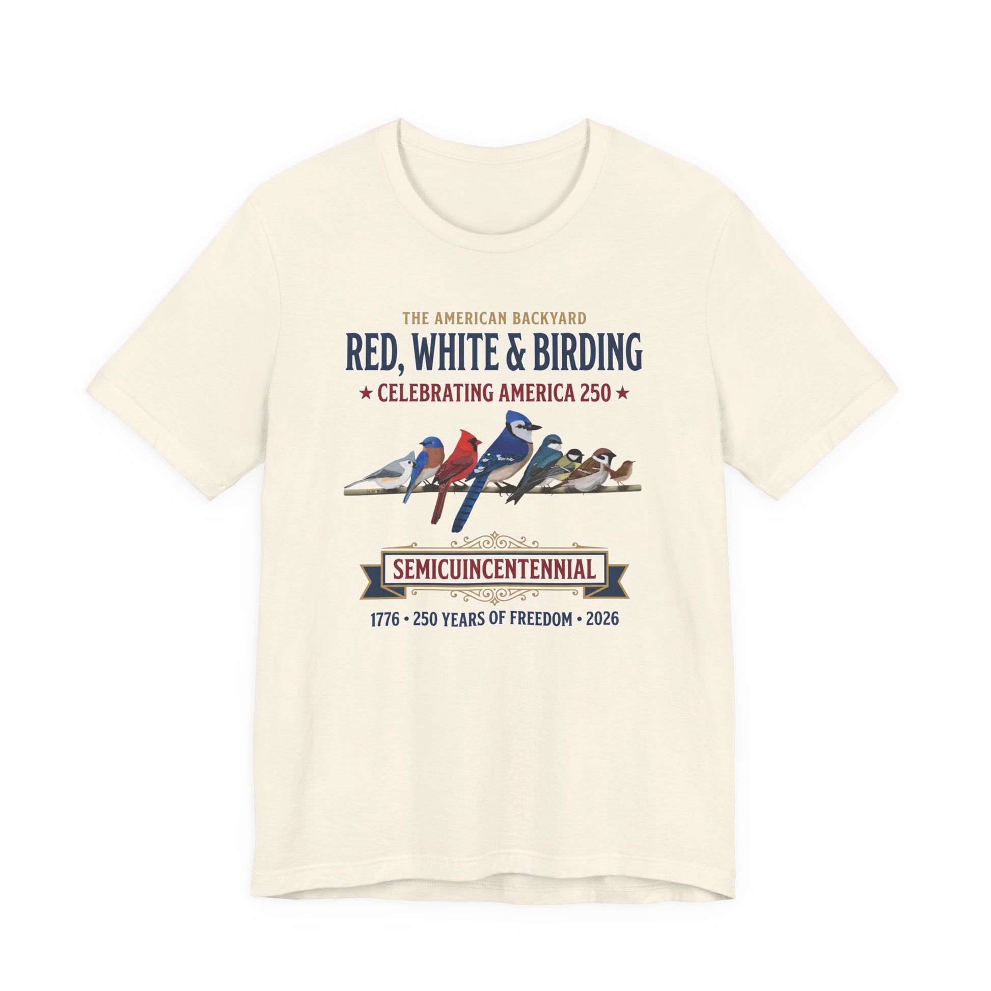 Red, White & Birding Vintage T-Shirt | America 250 Backyard Birds – bird lover tshirt