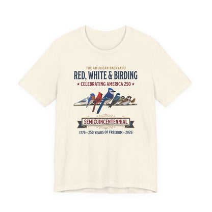 Red, White & Birding Vintage T-Shirt | America 250 Backyard Birds – bird lover tshirt