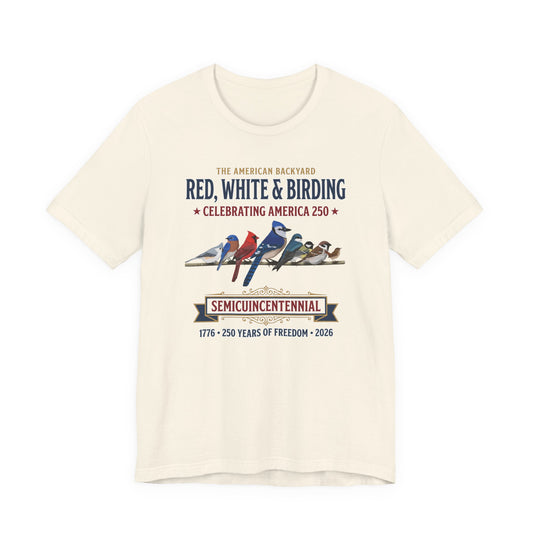 Red, White & Birding Vintage T-Shirt | America 250 Backyard Birds – bird lover tshirt