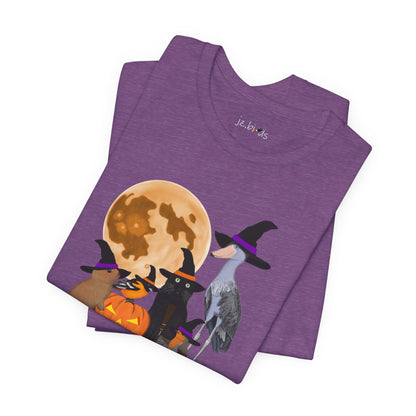 Baltimore Oriole Robin Shoebill with Cat and Bunny Halloween Bird T-Shirt