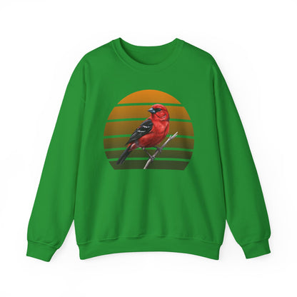 Scarlet Tanager Sweatshirt | Bird Watcher Crewneck | Unisex Songbird Gift for Bird Lovers
