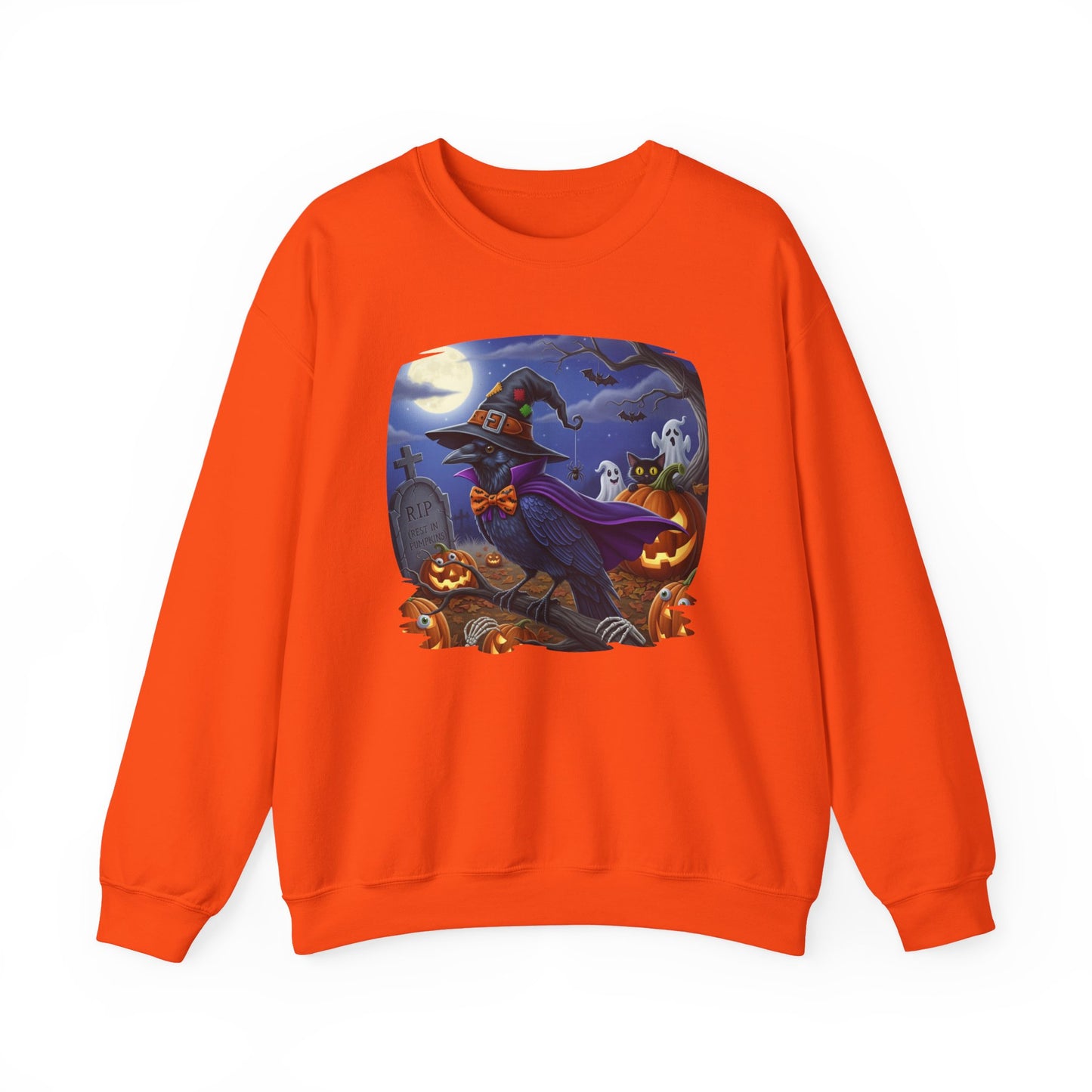 Black Raven Halloween Bird Sweatshirt - Spooky Halloween Costume for Bird Lovers