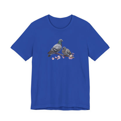 Pigeon & Fledgling T-Shirt | Spring Blossoms Unisex Graphic Tee
