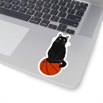 Black Cat with Basketball Cat Lover Sticker