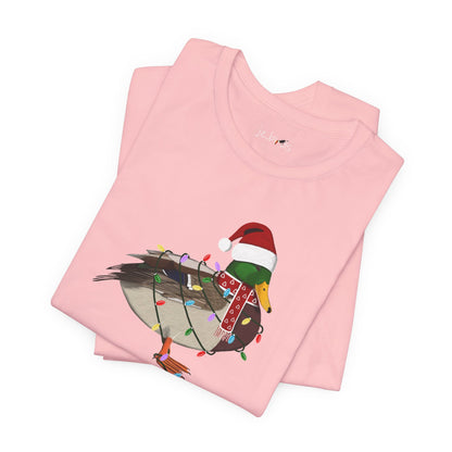 Mallard with Fairy Lights Christmas Bird T-Shirt