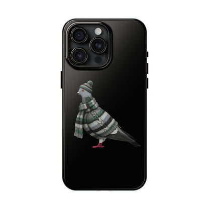 鳥のアートが描かれた鳩の二層式iPhoneケース - 鳥類学者や鳥好きの方へのプレゼントに最適