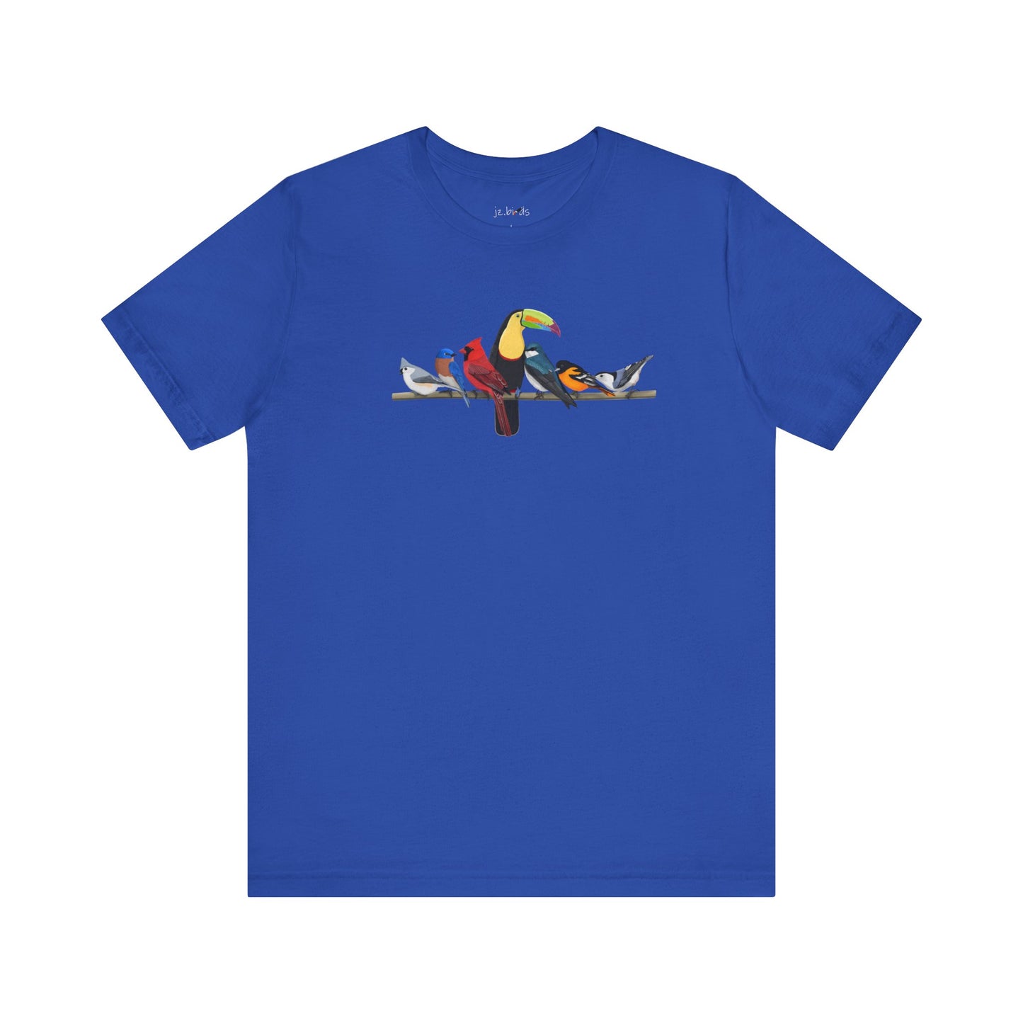 Birds on a Branch Toucan Cardinal Oriole Bluebird Tree Swallow Bluebird Birding & Birdwatching T-Shirt