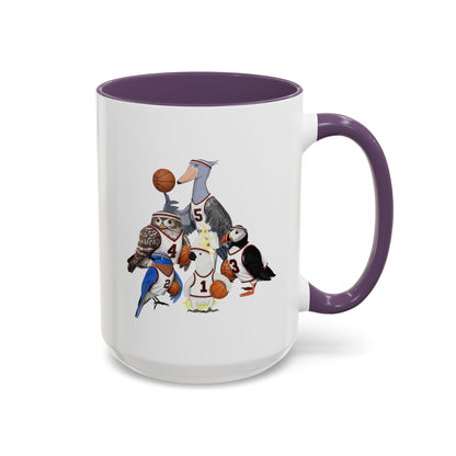 Funny Basketball Ceramic Bird Coffee Mug – Custom Gift for Bird Watchers
