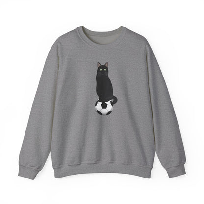 Black Cat with Soccer Cat Lover Sweatshirt