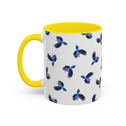 Blue Jay All-Over Pattern Accent Mug | Colorful Bird Lover Gift for Birdwatchers