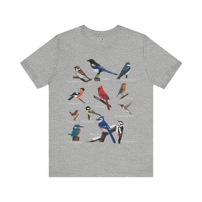 Garden Birds Blue Jay Cardinal Robin Chickadee Birding & Birdwatching Bird T-Shirt