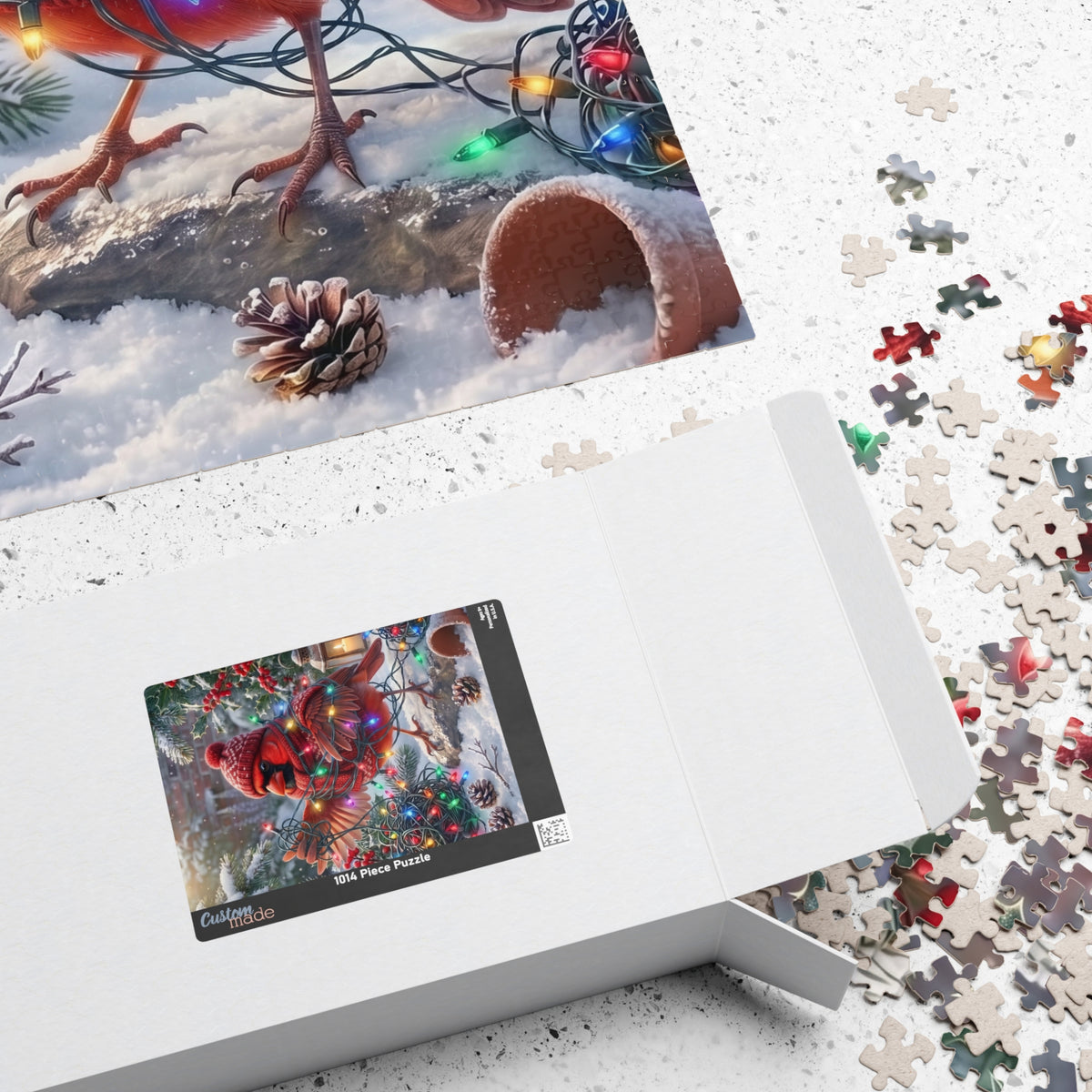 Northern Cardinal Christmas Jigsaw Puzzle – Tangled Lights