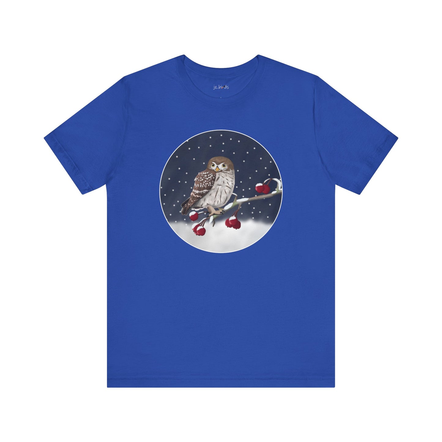 Owl on a Winter Branch Birdwatcher Christmas Bird T-Shirt