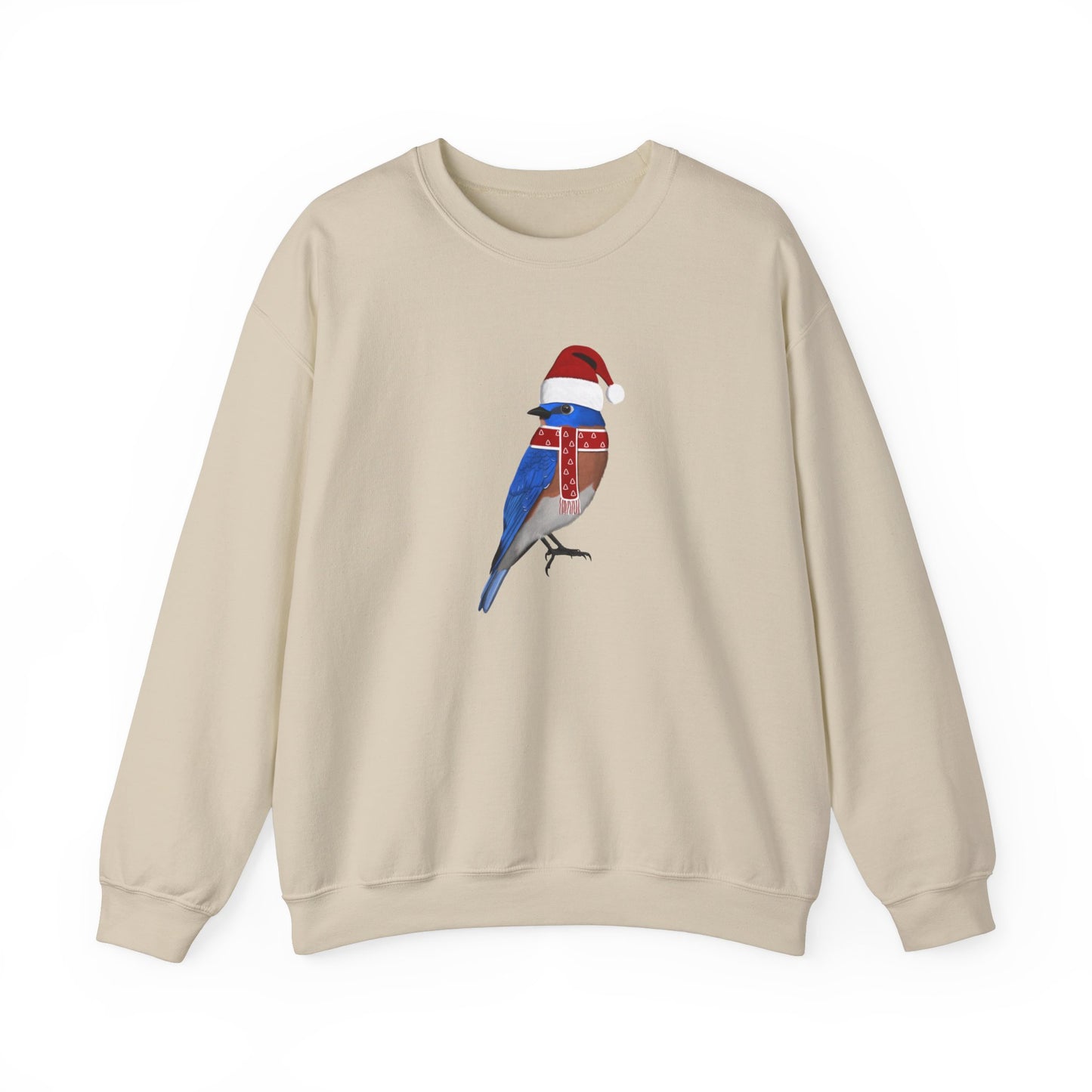 Bluebird with Christmas Hat Bird Birdwatcher Sweatshirt