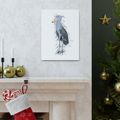 Shoebill Bird Canvas Gallery Wrap White - jz.birds