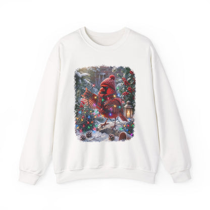 Northern Cardinal Christmas Sweatshirt – Tangled Lights Winter Crewneck