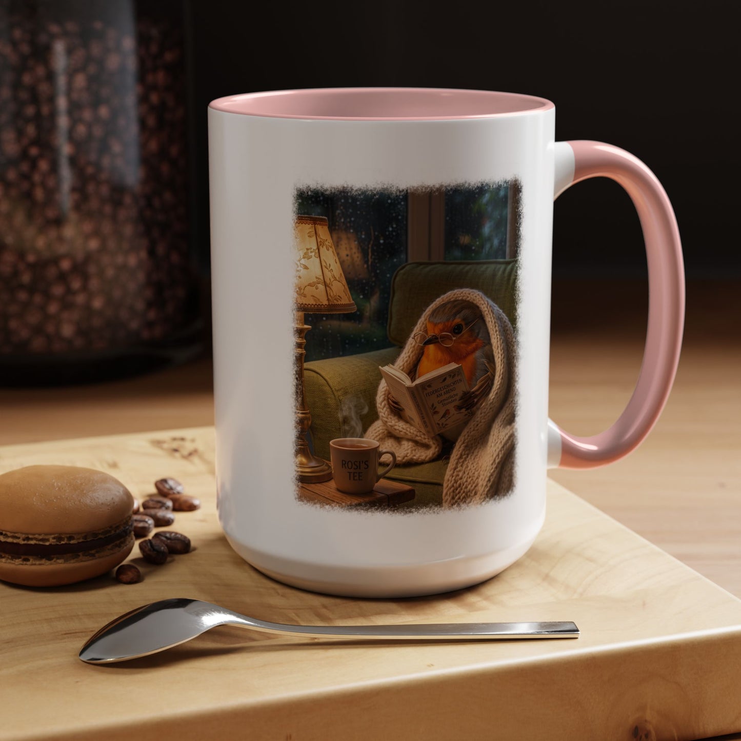 Robin Rosi Reading a Book Mug for Bird Lovers