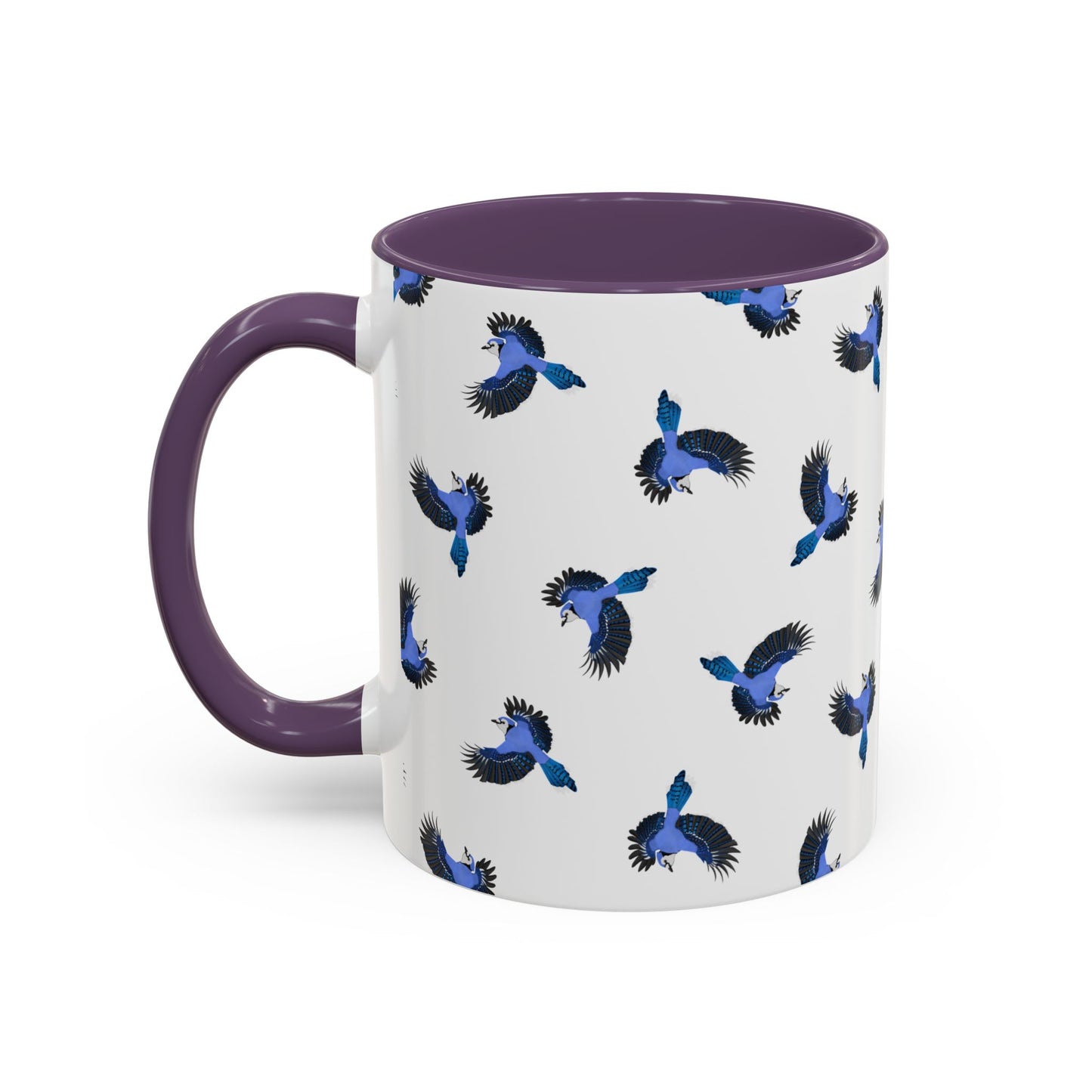 Blue Jay All-Over Pattern Accent Mug | Colorful Bird Lover Gift for Birdwatchers