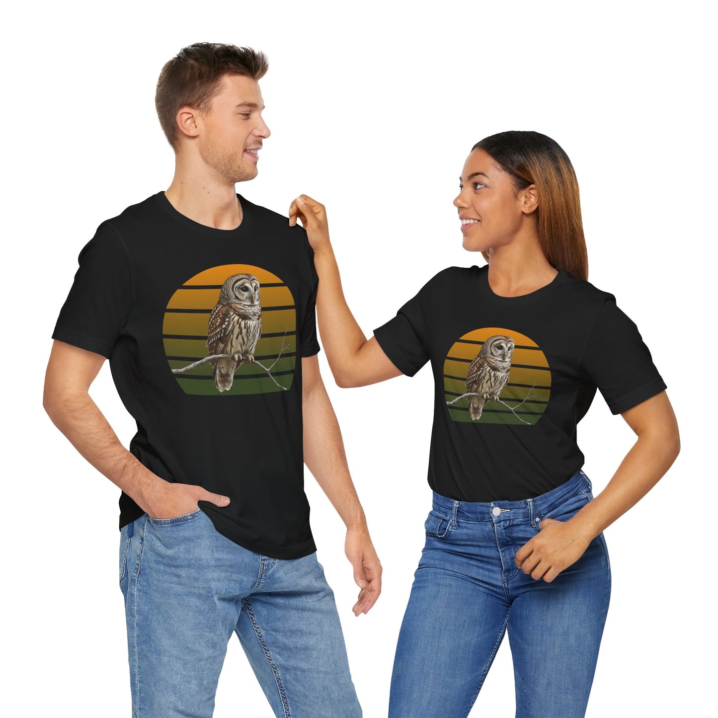 Barred Owl T-Shirt | Unisex Retail Fit Bird Lover Tee | Wildlife Birder Gift