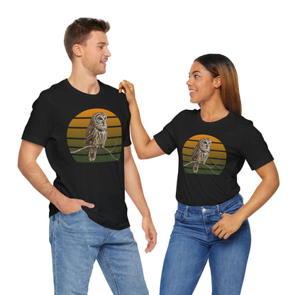 Barred Owl T-Shirt | Unisex Retail Fit Bird Lover Tee | Wildlife Birder Gift