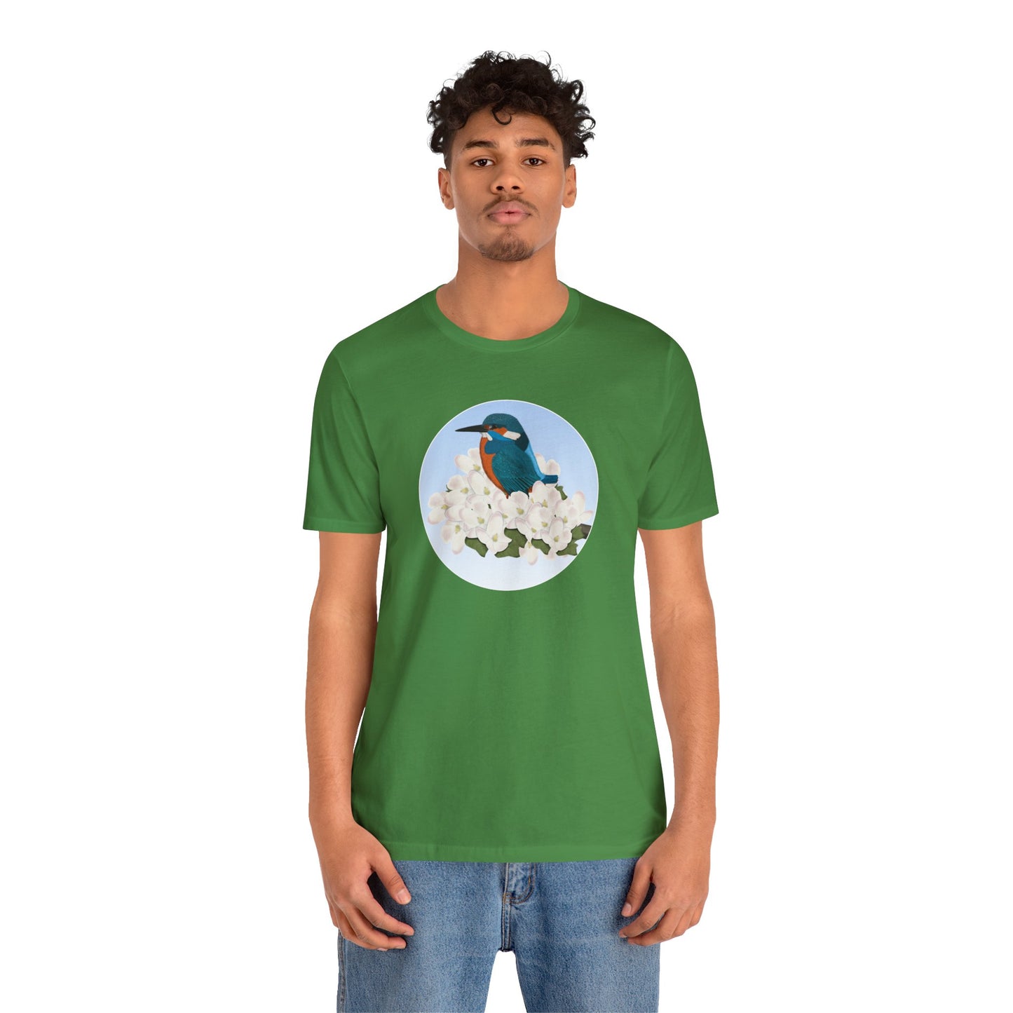 Kingfisher and Spring Apple Blossoms Bird T-Shirt