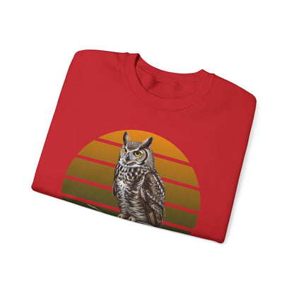 Great Horned Owl Sweatshirt | Unisex Bird of Prey Crewneck | Owl Lover & Birder Gift