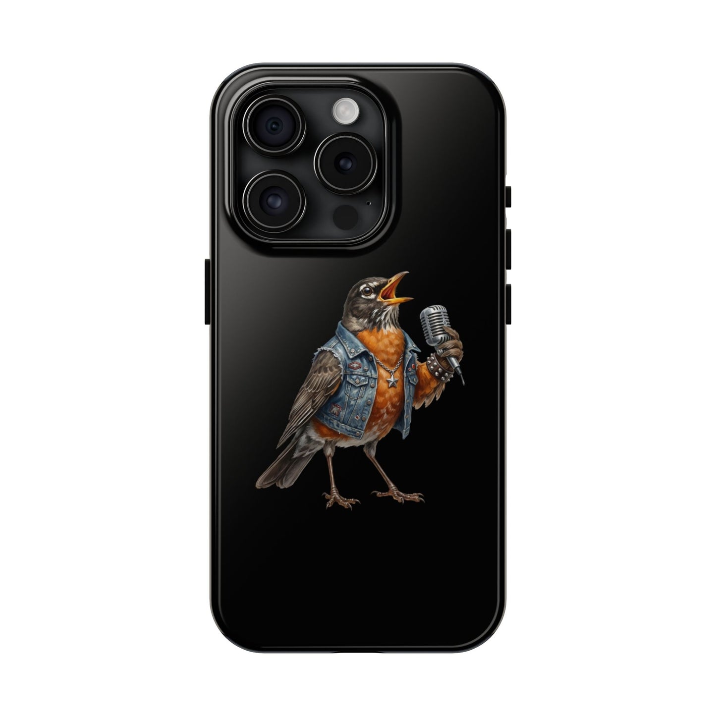 American Robin Singing iPhone Case – Premium Tough Phone Cover Black