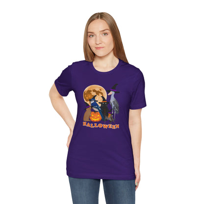 Blue Jay Robin Shoebill with Cat and Bunny Halloween Bird T-Shirt