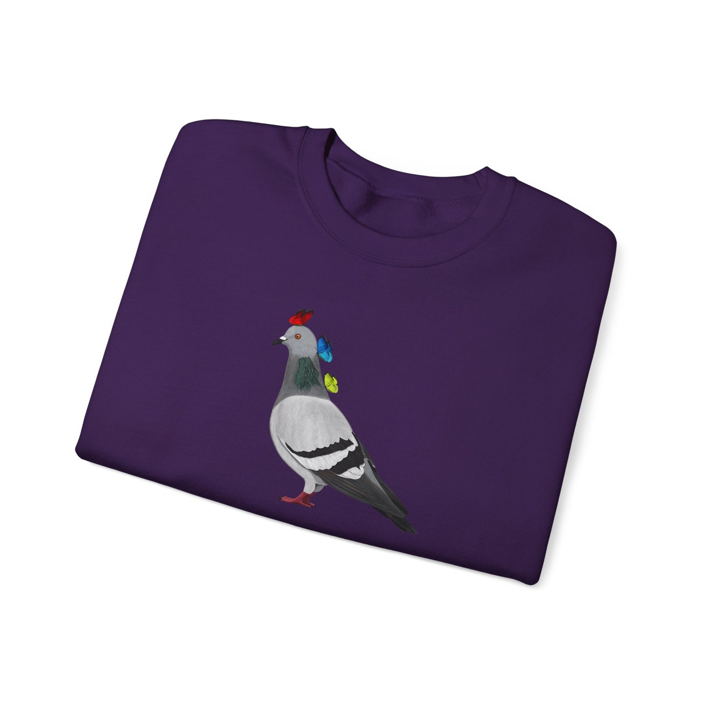 Pigeon with Butterflies Bird Birding & Birdwatching Sweatshirt