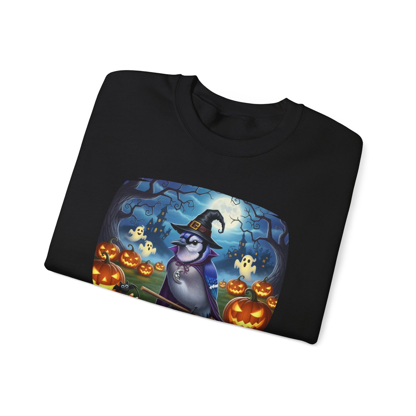 Blue Jay Halloween Bird Sweatshirt - Spooky Halloween Costume for Bird Lovers