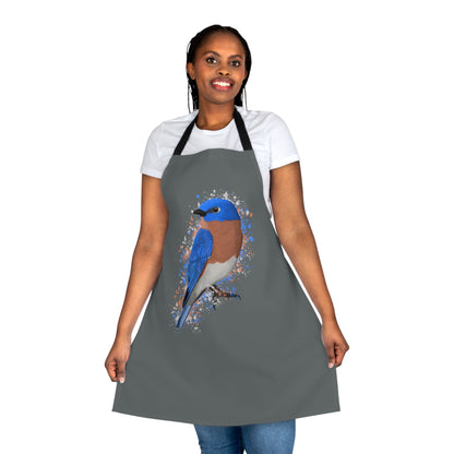 Eastern Bluebird Bird Art Apron Dark Grey