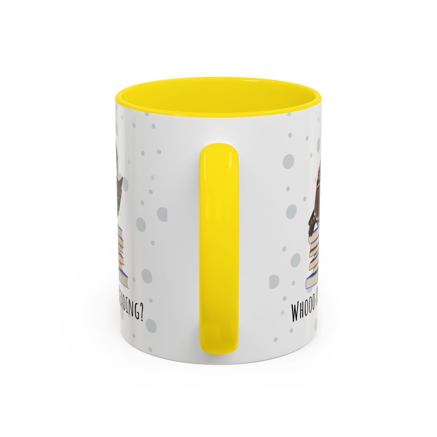 Whooo Loves Reading Owl Teacher Mug – Two-Tone Librarian & Book Lover Cup