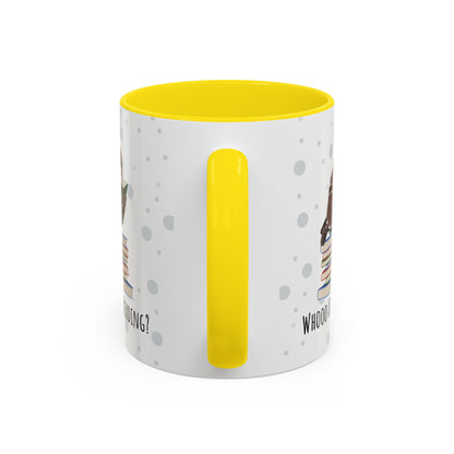 Whooo Loves Reading Owl Teacher Mug – Two-Tone Librarian & Book Lover Cup