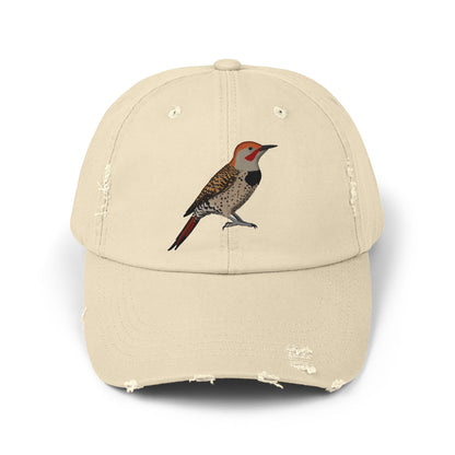 Northern Flicker Bird Art Distressed Cap