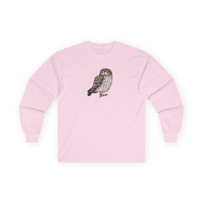 Owl Birding & Birdwatching Bird Cotton Long Sleeve T-Shirt