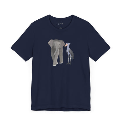 Elephant with Shoebill Bird Birding & Birdwatching T-Shirt