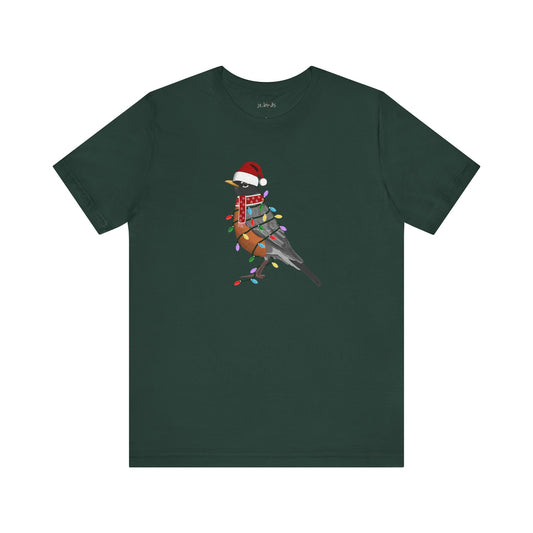 Robin with Fairy Lights Christmas Bird T-Shirt