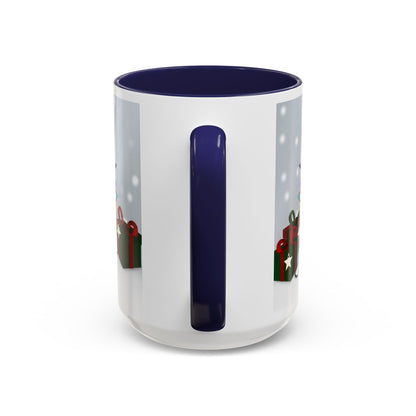 European Robin with Christmas Hat and Scarf Snow Bird Coffee Mug