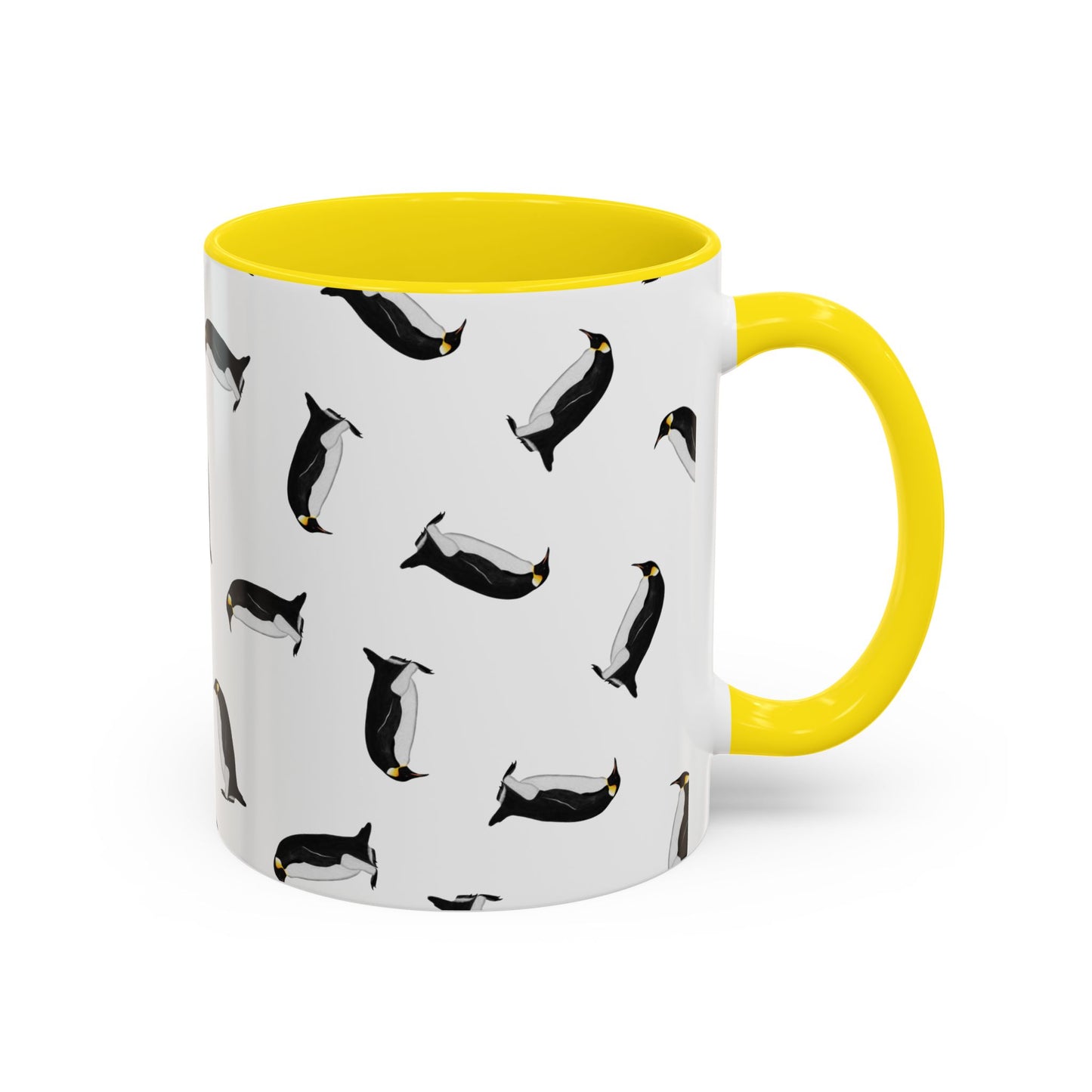 Pinguin Tasse mit Streumuster | Vogelmotiv Kaffeebecher für Vogelbeobachter & Naturfreunde – Accent Coffee Mug, Birds Design