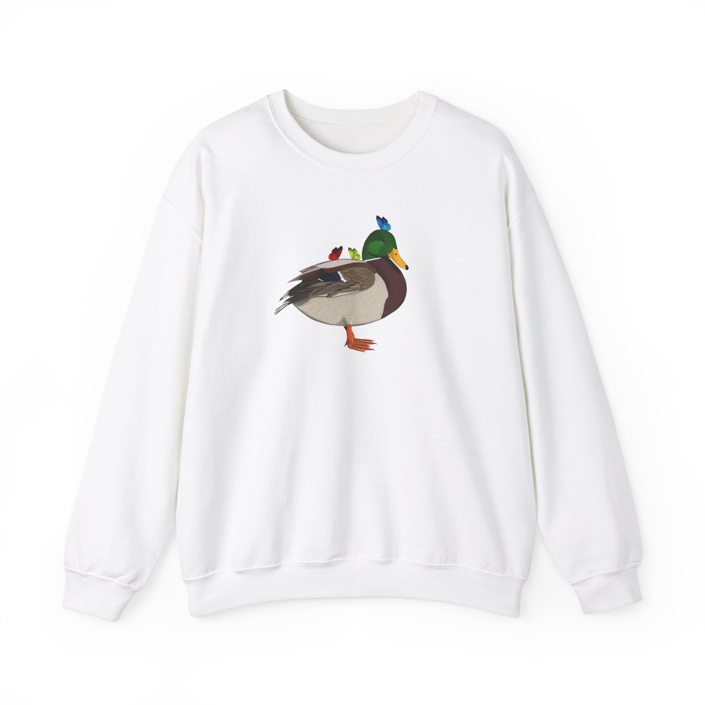 Mallard with Butterflies Bird Birding & Birdwatching Sweatshirt