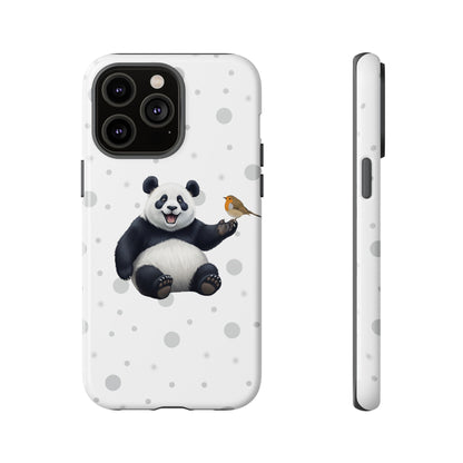 Rotkehlchen mit Panda iPhone & Google Pixel Tiermotiv Handyhülle - Tierisch guter Schutz