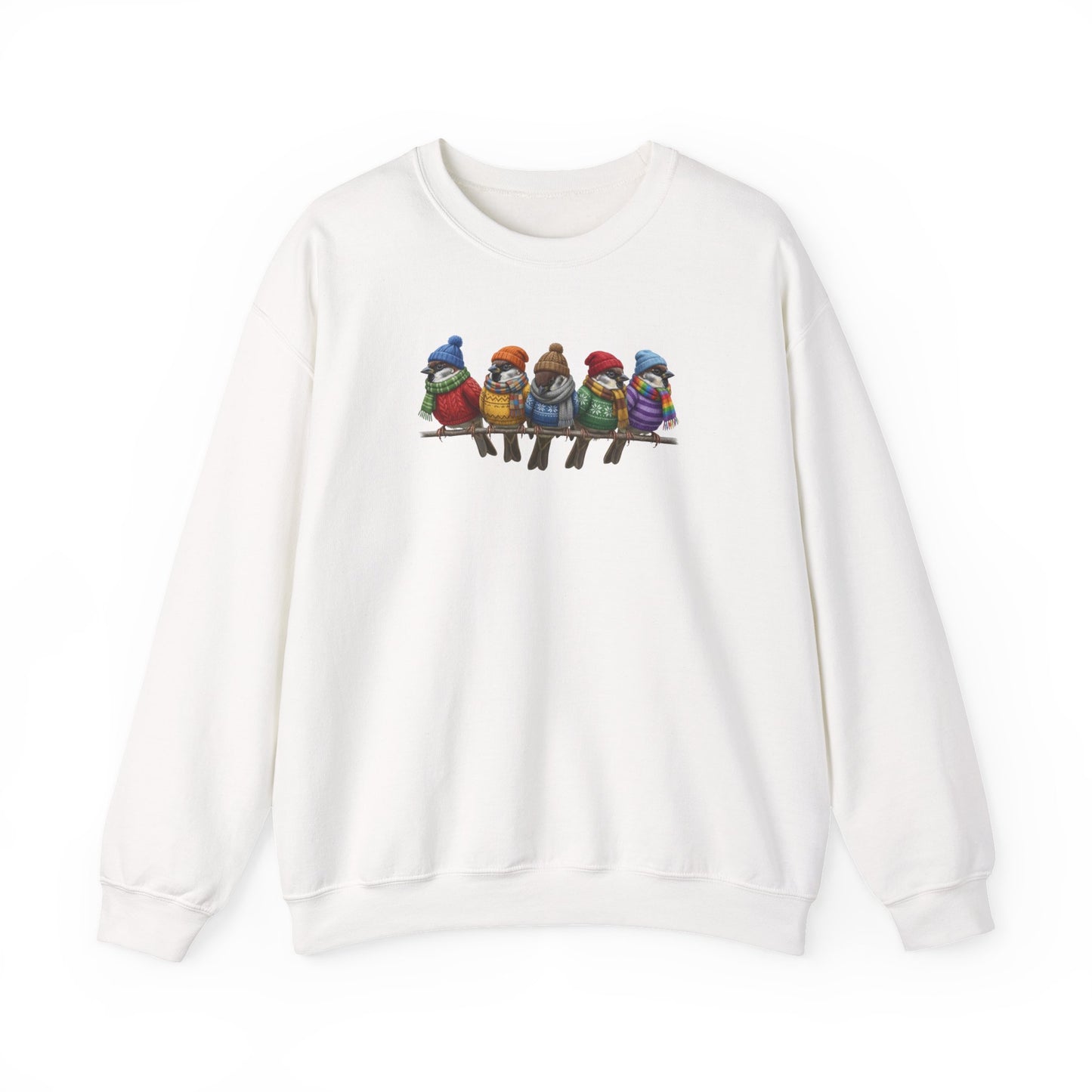 Spatzen in Strick Winter-Sweatshirt | Unisex Vogel Sweater für Vogelfreunde & Vogelbeobachter