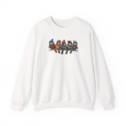 Spatzen in Strick Winter-Sweatshirt | Unisex Vogel Sweater für Vogelfreunde & Vogelbeobachter
