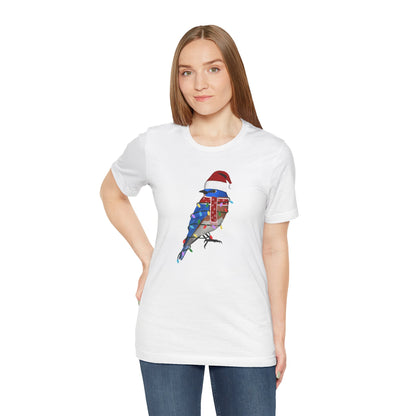 Bluebird with Fairy Lights Christmas Bird T-Shirt